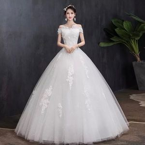 New Wedding Dresses Strapless Appliques Pearls Lace